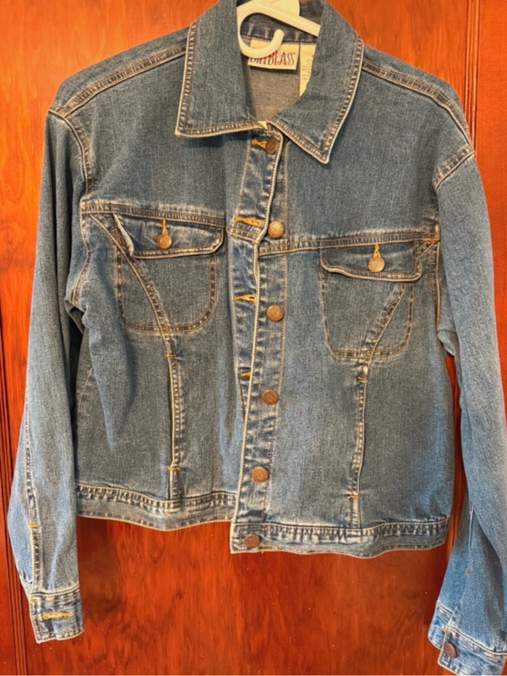 bill blass Distressed Light Blue Denim Jacket